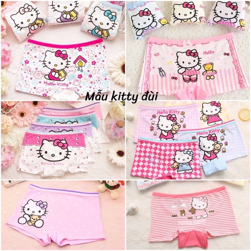 Quần chip đùi cotton, Quần chip đùi cho bé 2-12 tuổi hình cô bé nhiều màu sắc co giãn và thấm hút tốt