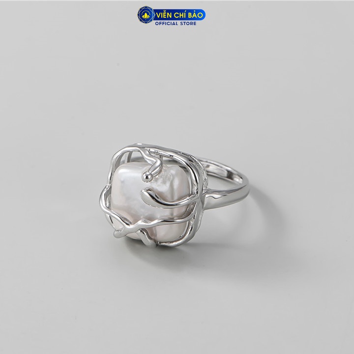 Nhẫn bạc nữ Ngọc Trai Vuông chất liệu bạc 925 thời trang phụ kiện trang sức nữ thương hiệu Viễn Chí Bảo N000567