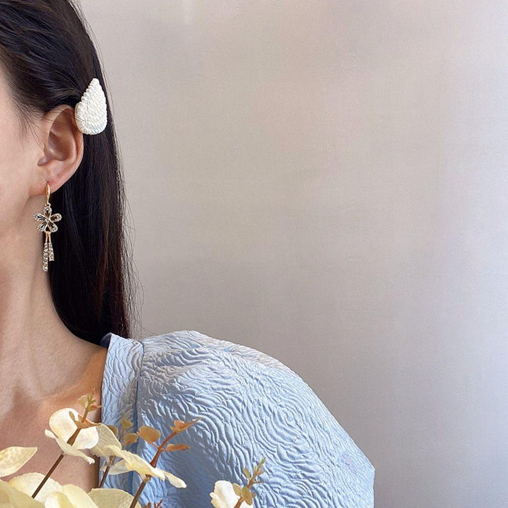 JARRED Bông Tai Hợp Kim Dáng Dài Hình Hoa Thanh Lịch Lãng Mạn Phong Cách Hàn Quốc