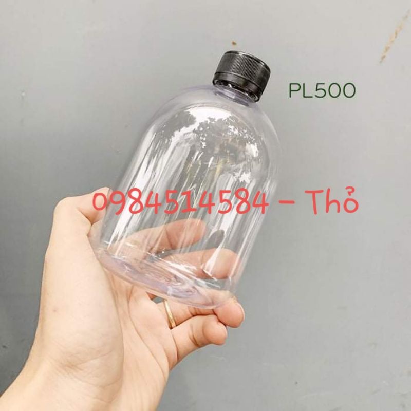 Chai nhựa Tròn lùn 500ml kèm Năp nhôm bạc fi28 | BigBuy360 - bigbuy360.vn