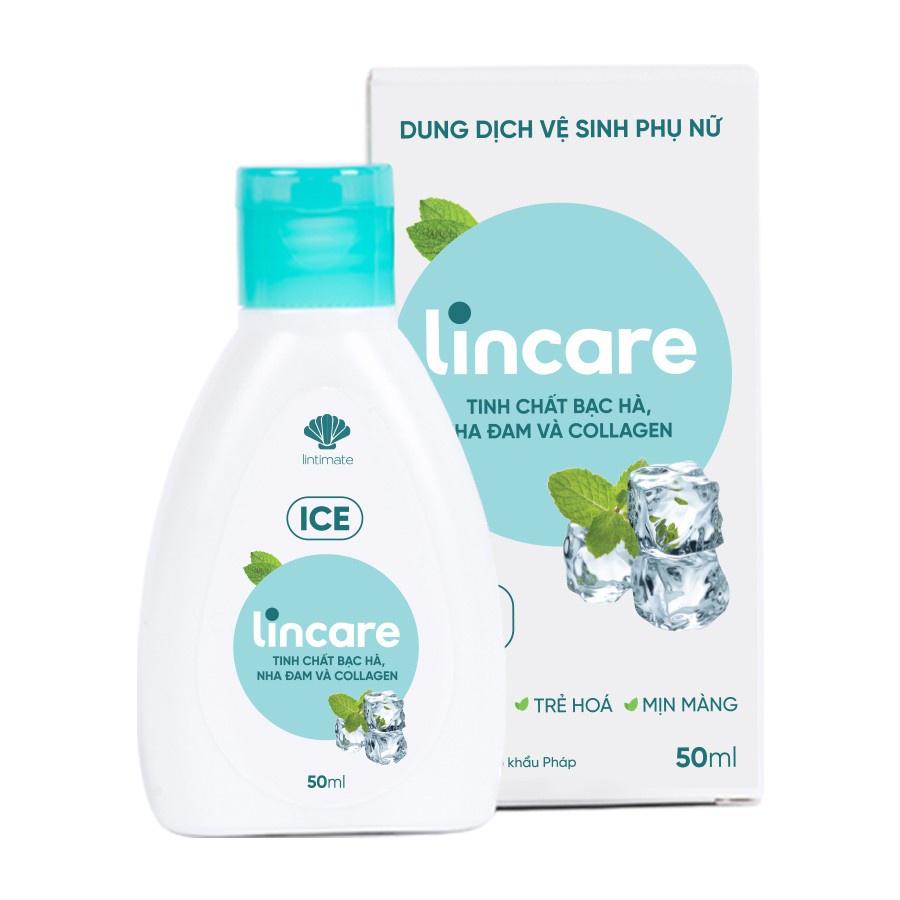 Dung dịch vệ sinh phụ nữ Lincare Ice Bạc hà mát lạnh 24H (Gel, 50ML)