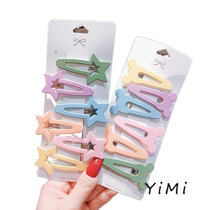 Set 6 Kẹp Tóc Màu Sắc Kẹo Ngọt Kiểu Dáng Đơn Giản Cho Nữ