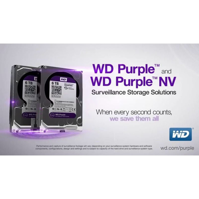 HDD WD Purple 6TB 3.5 inch Tím 64MB SATA3 6Gb/s Chính Hãng Bảo Hành 36 Tháng (Phiên bản mới)