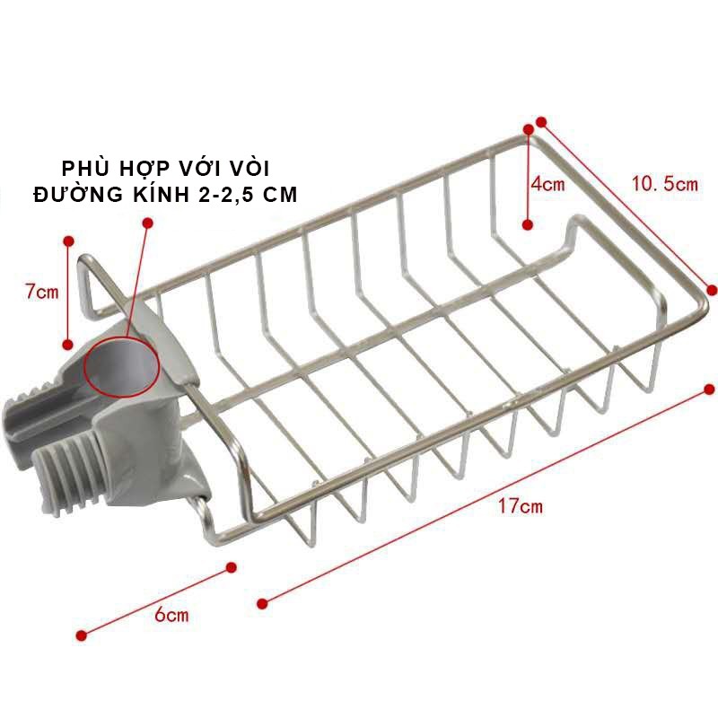 [Loại Tốt] Kệ Inox Gắn Vòi Treo Dụng Cụ Rửa Chén Inox Tiện Lợi - MTDDT