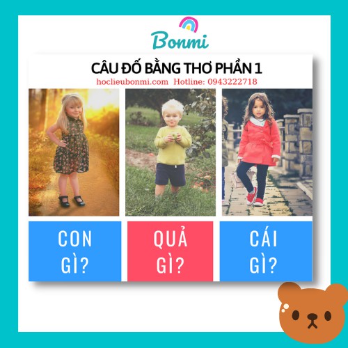 Học liệu Câu đố bằng thơ Phần 1