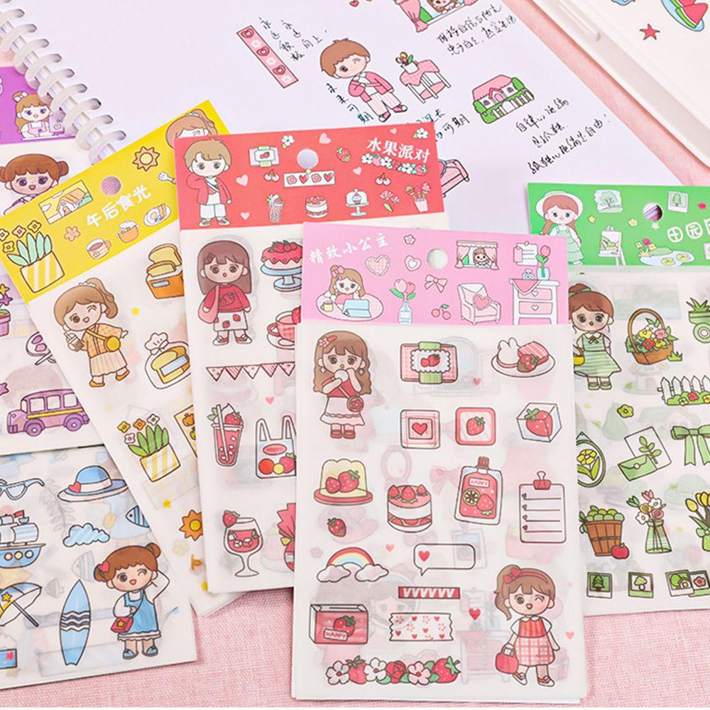 Nhãn Dán Tự Dính Họa Tiết Trái Cây Hoạt Hình Nhiều Màu Sắc Chống Thấm Nước Trang Trí Sổ Tay / Nhật Ký DIY