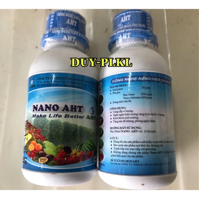 Phân bón lá - Nano Bạc AHT - lọ 100ml