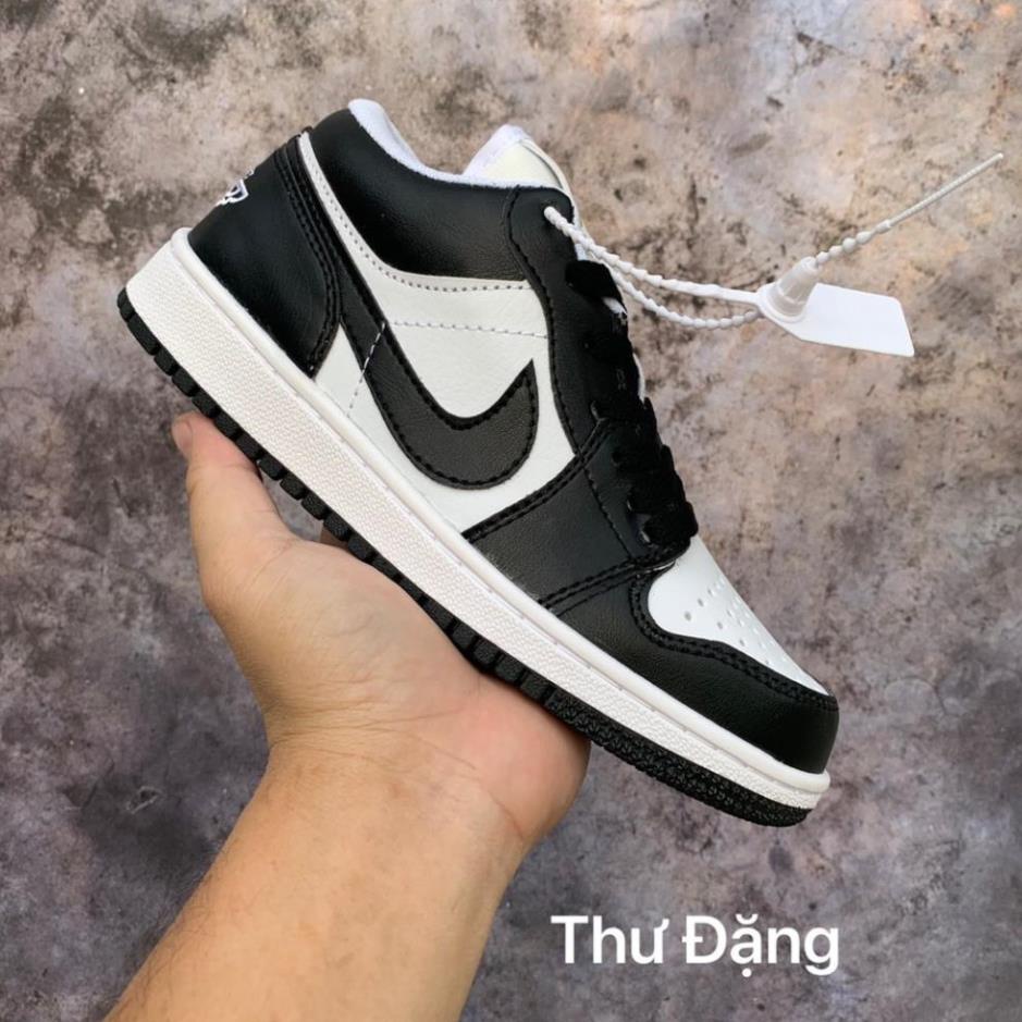 Giày thể thao jordan 1 cổ thấp màu đen trắng , giầy sneaker jodan jd1 panda low