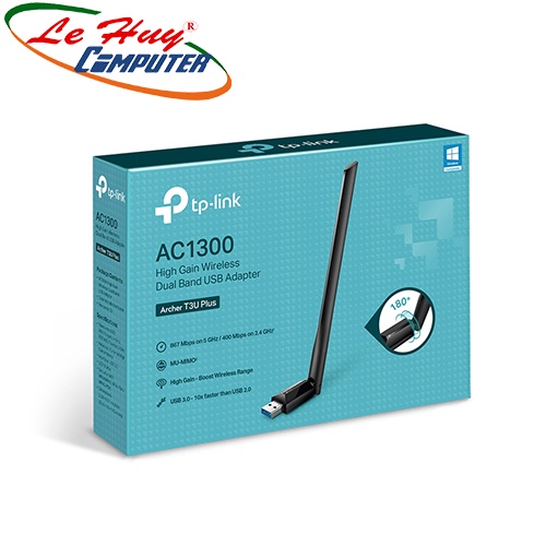 Bộ thu sóng Wifi TP-Link Archer T3U Plus Băng Tần Kép AC1300 | BigBuy360 - bigbuy360.vn