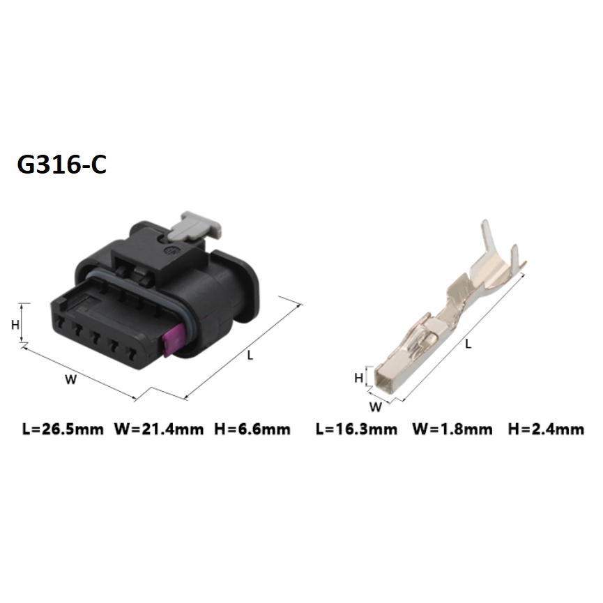 G316-Giắc cắm đồng hồ đo lưu lượng không khí 1.2mm 5 lỗ