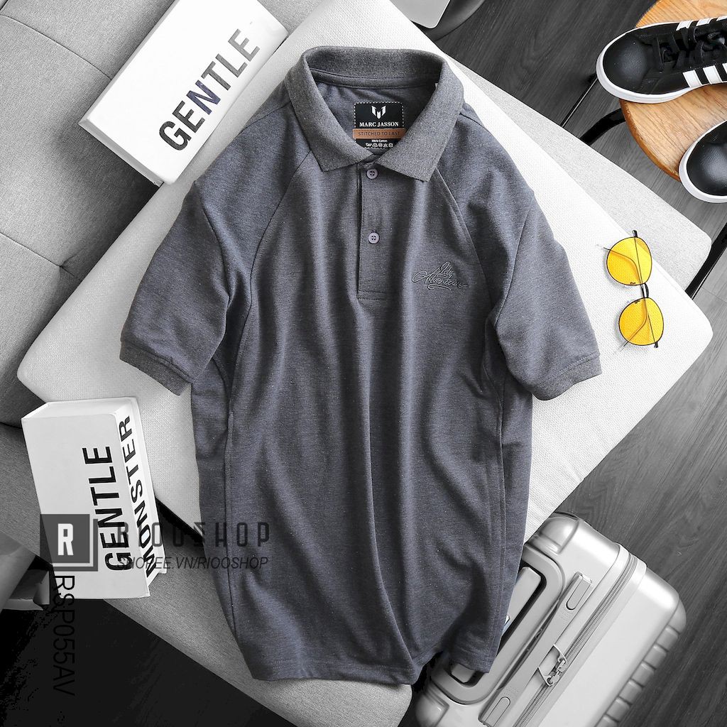 Áo polo trơn, áo thun nam có cổ polo đẹp basic một màu form rộng Marc RSP055AV có size lớn big size xxl Riooshop | BigBuy360 - bigbuy360.vn
