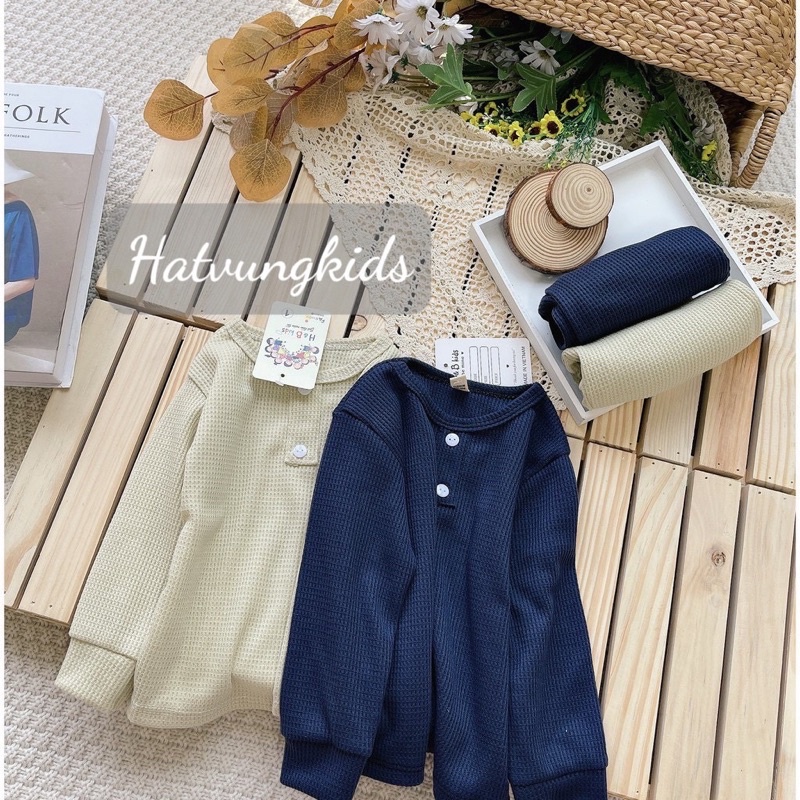 Quần áo trẻ em - Bộ cotton tổ ong cho bé trai từ 1-5 tuổi