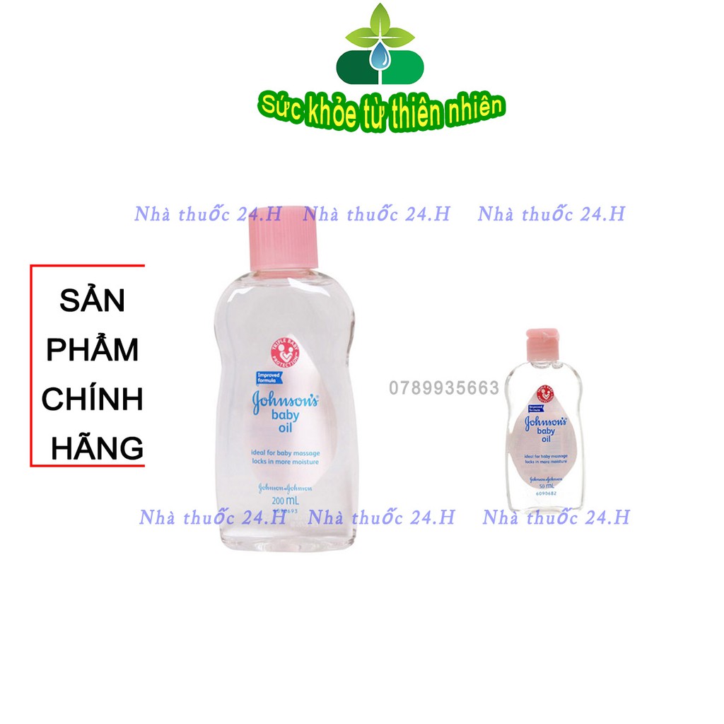 Dầu masage và dưỡng ẩm Johnson Baby Oil 50ml và 200ml