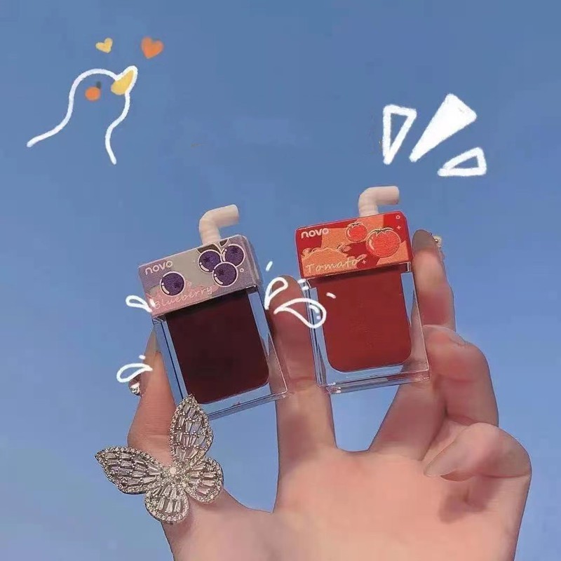 (Hàng Mới Về) Son Bóng Trái Cây Không Phai Không Dính Cốc Novo