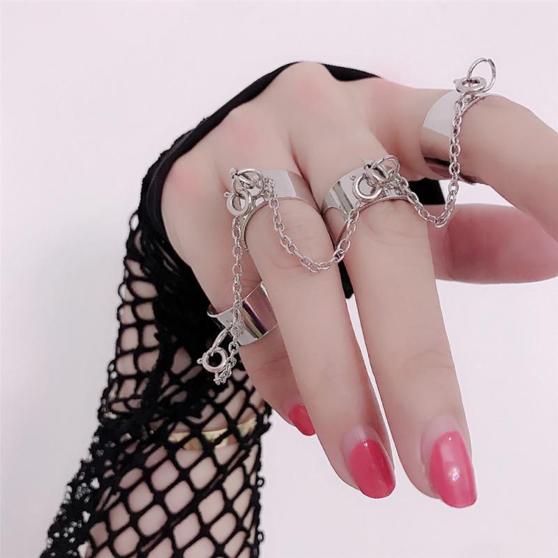 Nhẫn Bạc Dáng Dài Kiểu Hở Nhiều Lớp Đơn Giản