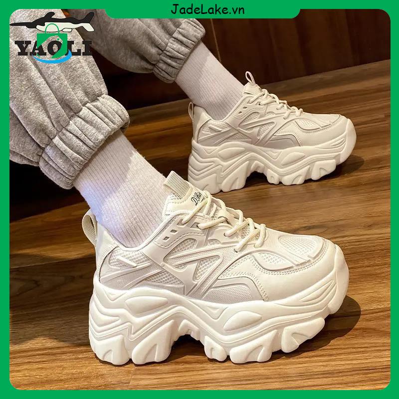 Giày Sneaker Đế Dày Tăng Chiều Cao Thiết Kế Mới Thoáng Khí Năng Động Thời Trang