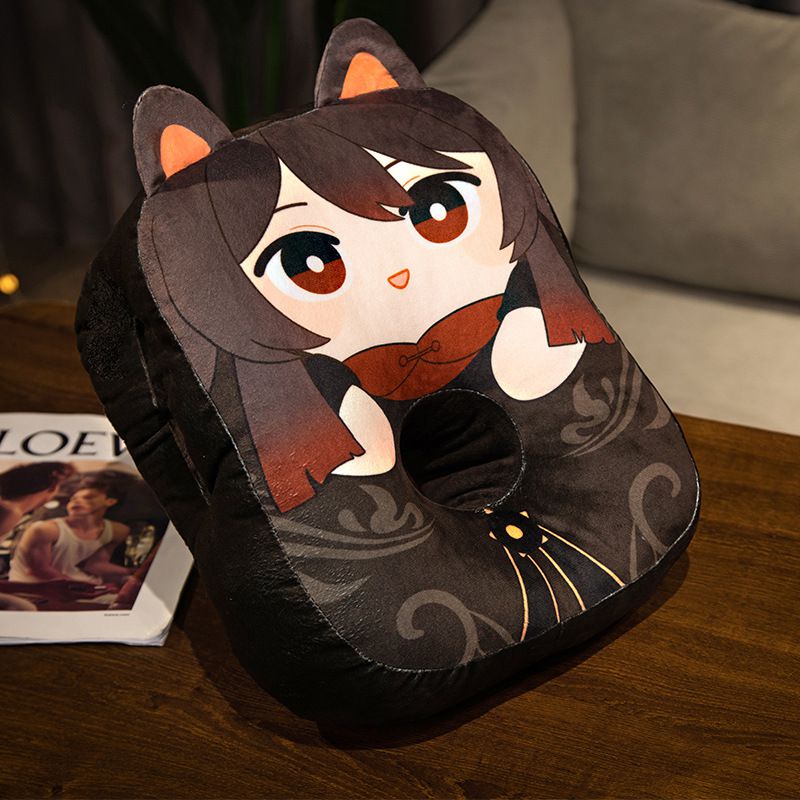 35x30cm Genshin Impact Cartoon Lunch Break Pillow Soft Fill Paimon Hutao Venti Cushion kid gift