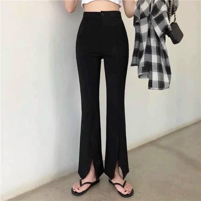 Quần Tây Công Sở Nữ Xẻ Gấu Ống Vẩy Cạp Cao Hack Chân | BigBuy360 - bigbuy360.vn