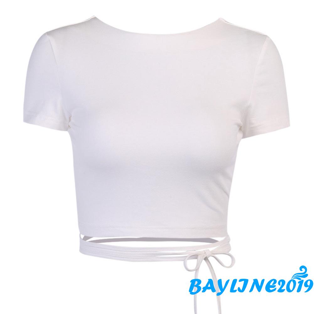 Áo lửng hai dây hở lưng màu trơn quyến rũ cho nữ