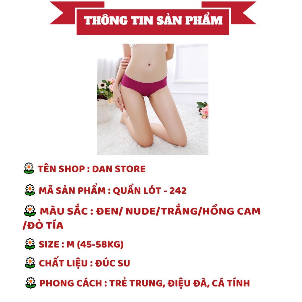 Quần Lót Nữ - Quần Lót Đúc Su cao cấp mềm mại tôn dáng sexy quyến rũ - cạp thấp không tạo hằn DAN STORE Mã 242