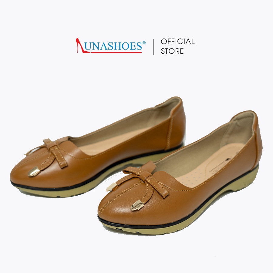 Giày slip on nữ 3p Lunashoes 42303 da bò 100% mềm đế cao su cực đẹp giầy da bò êm chân