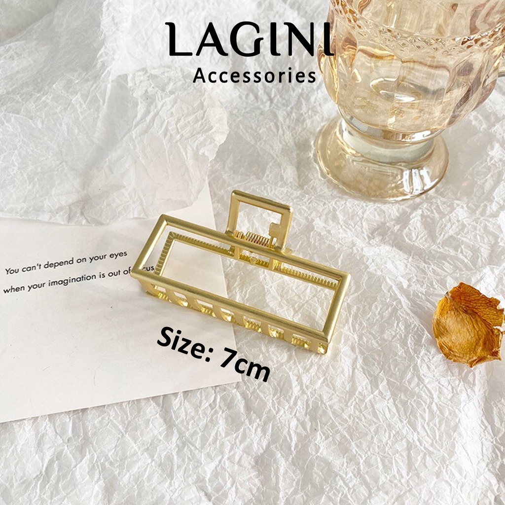 Kẹp tóc kim loại kẹp càng cua Hàn Quốc Lagini đơn giản cỡ vừa dành cho nữ KT10
