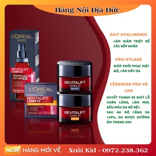 Kem dưỡng da chống lão hóa – giúp mờ thâm nám loreal revitalift laser x3, 50ml nội địa đức đủ bill
