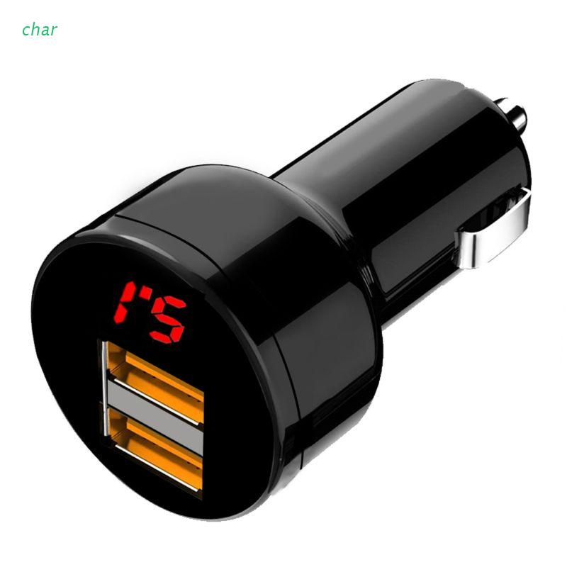 Tẩu sạc 12V/24V hai cổng USB 3.1A tích hợp đèn LED kỹ thuật số cho điện thoại di động/máy tính bảng GPS