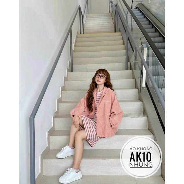BIGSIZE Áo khoác nhung khoá kéo AK10
