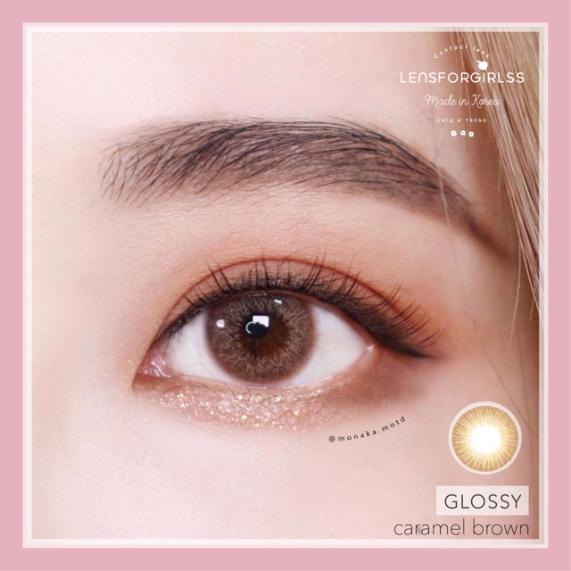 Kính áp tròng nâu caramel Siesta Glossy Brown dành cho mắt nhạy cảm - Pc Hydrogel | Hạn sử dụng 6 tháng