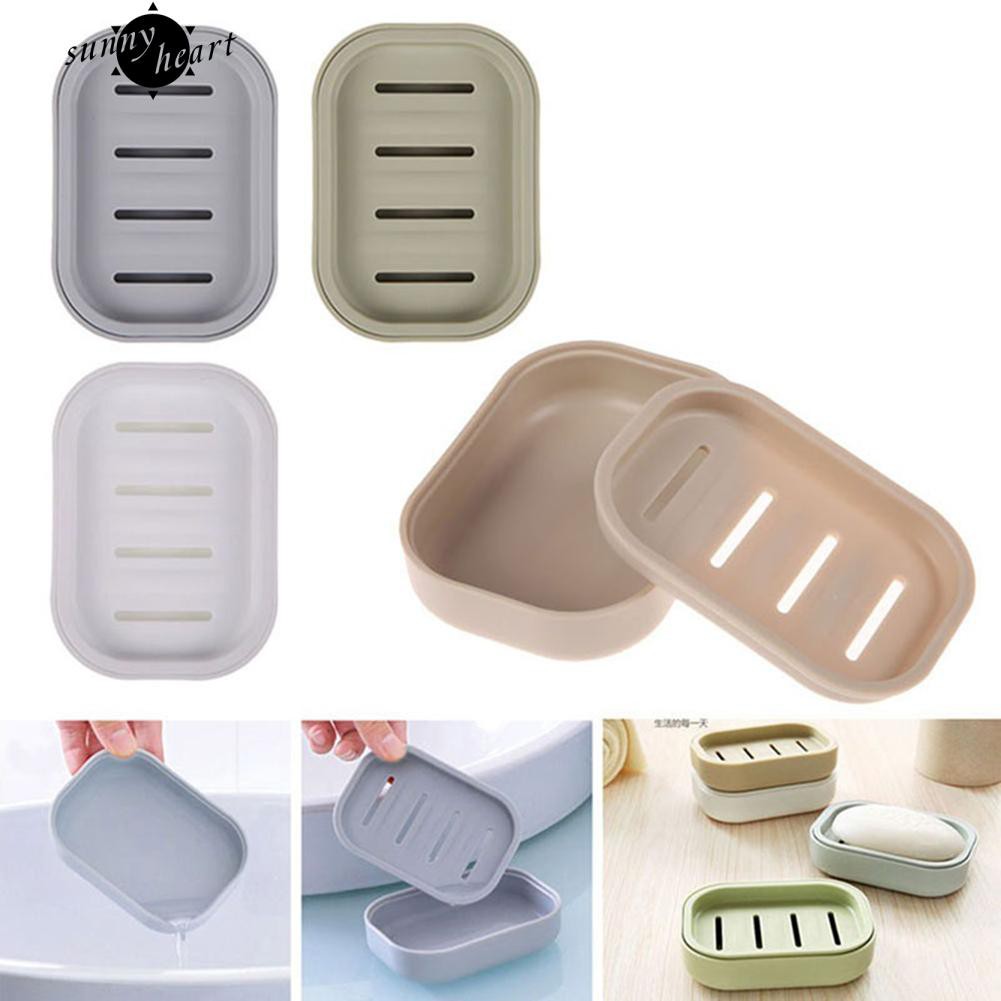 Khay nhựa PP 2 ngăn đựng xà phòng tiện dụng cho nhà tắm