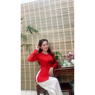 Áo bà ba gấm hoa nhí kèm quần