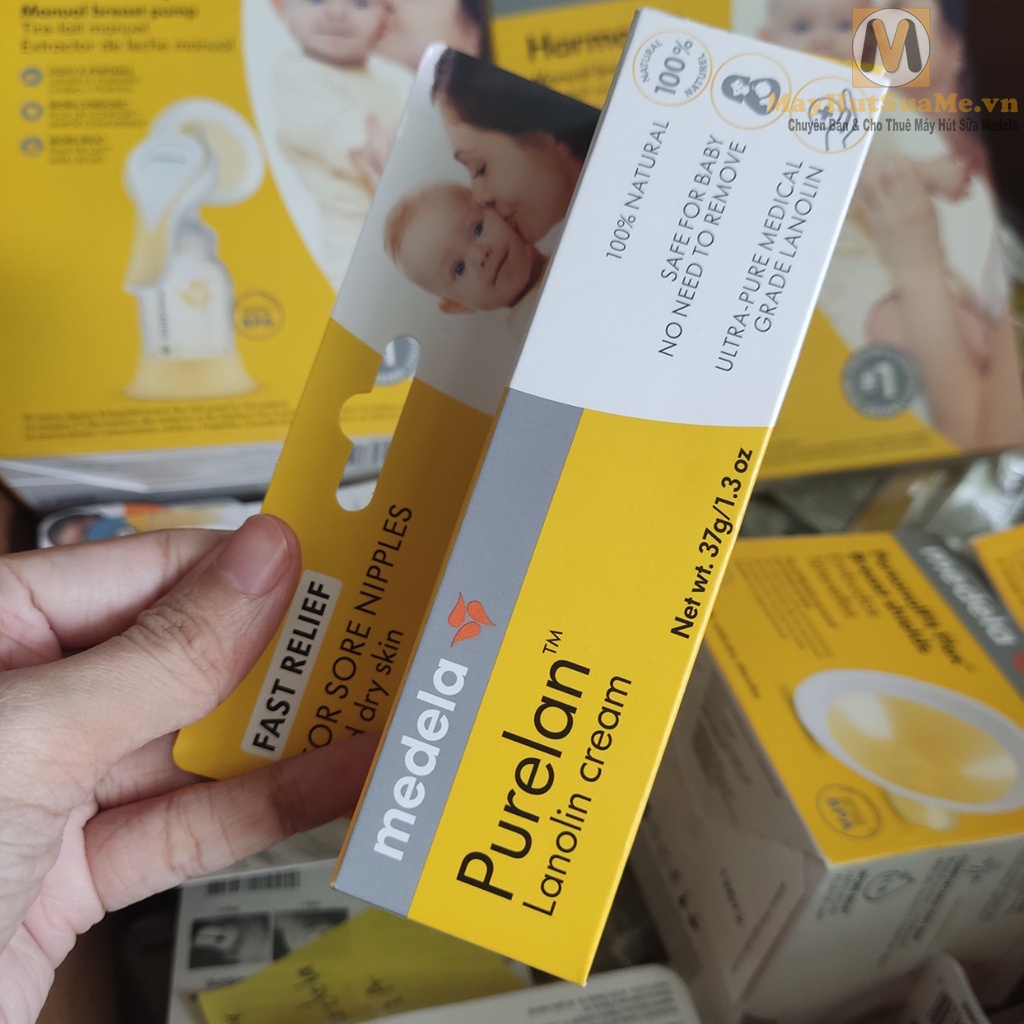 Kem nứt đầu ti Medela Purelan Lanolin Cream 37gram - 100% thành phần hoàn toàn tự nhiên