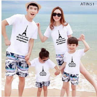 Áo thun gia đình - nhóm - đi biển in hình tháp paris nhiều mầu đủ size
