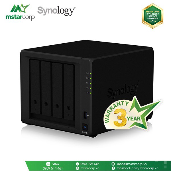 Thiết bị lưu trữ mạng (NAS) Synology model DS920+ - Hàng chính hãng