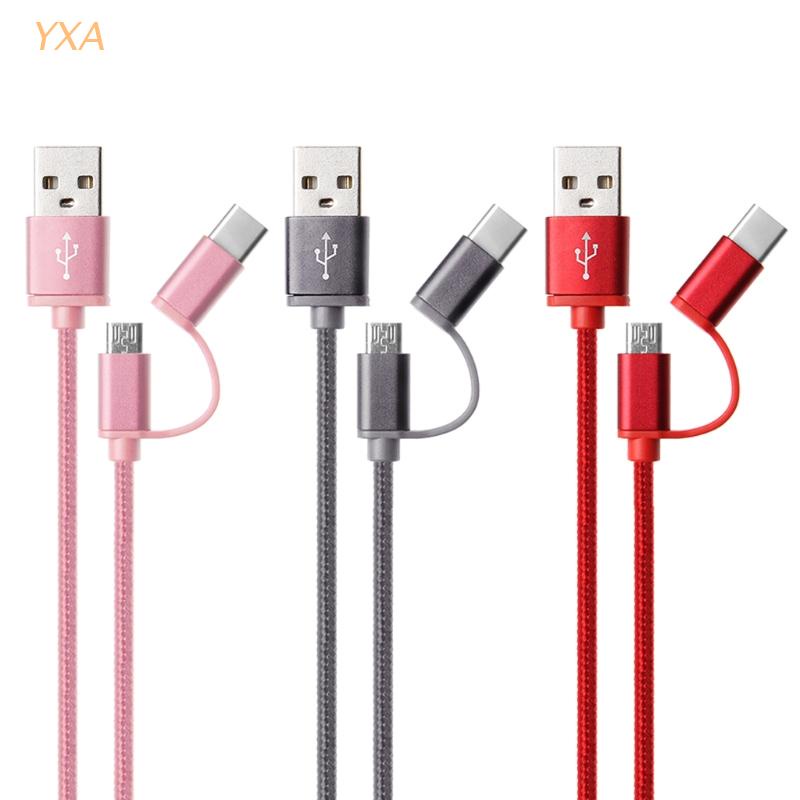 Dây Cáp Sạc Truyền Dữ Liệu Yxa 2 Trong 1 USB 2.0 Đầu Đực Sang USB 3.1 Type C Micro USB