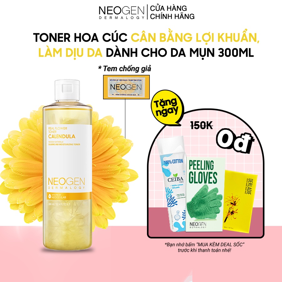 Toner Hoa Cúc Cân Bằng Lợi Khuẩn, Làm Dịu &amp; Cấp Ẩm Cho Da Mụn Nhạy Cảm Neogen Dermalogy 300ml