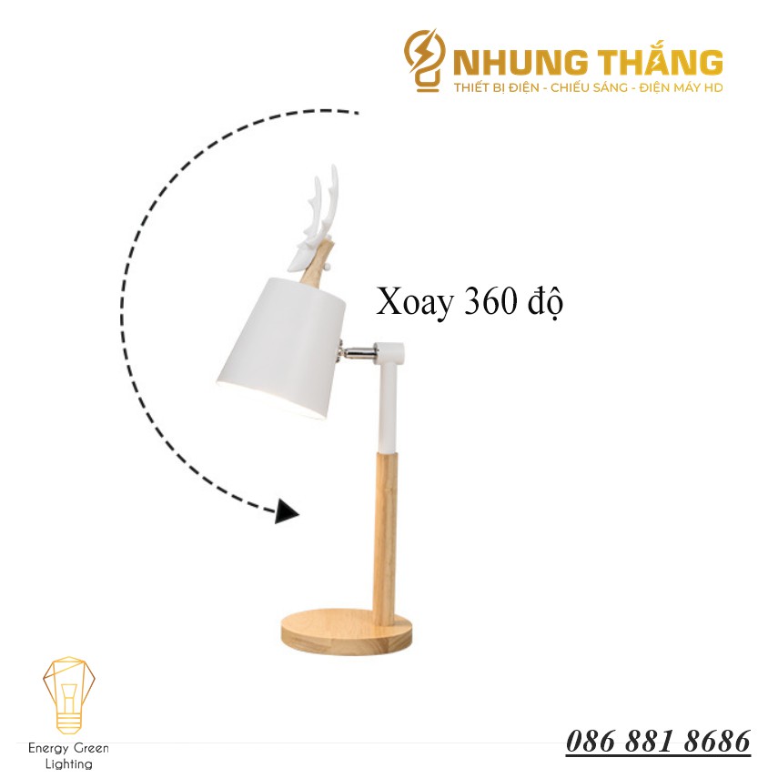 Đèn Bàn Sừng Hươu DB-3041 Kiểu Dáng Sang Trọng - 2 Màu Thanh Lịch - Đã Bao Gồm Bóng LED - Bảo Hành 12 Tháng