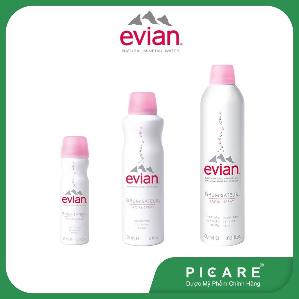 Xịt khoáng thiên nhiên Evian Brumisateur Facial Spray ( 50ml - 150ml - 300ml )