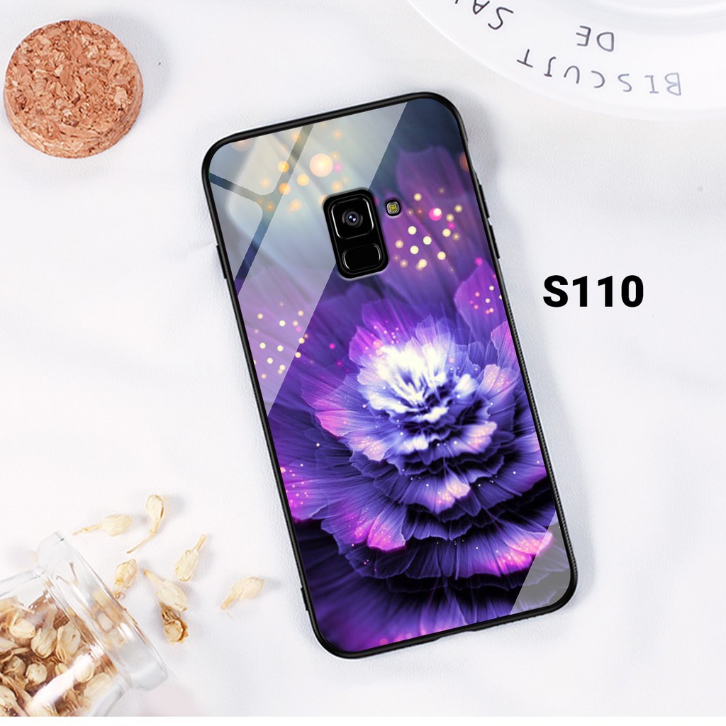 [SIÊU HOT] Ốp lưng kính cường lực Samsung A6/ A6 Plus/ A8/ A8 Plus in hình họa tiết hoa sang trọng