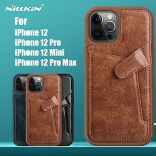 ỐP LƯNG DA IPHONE 12 12 PRO/ 12 PRO MAX NILLKIN AOGE KIÊM VÍ ĐỰNG THẺ CHÍNH HÃNG