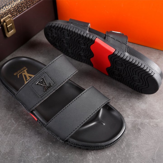 Dép nam 2 quai ngang, Dép da xịn loại tốt