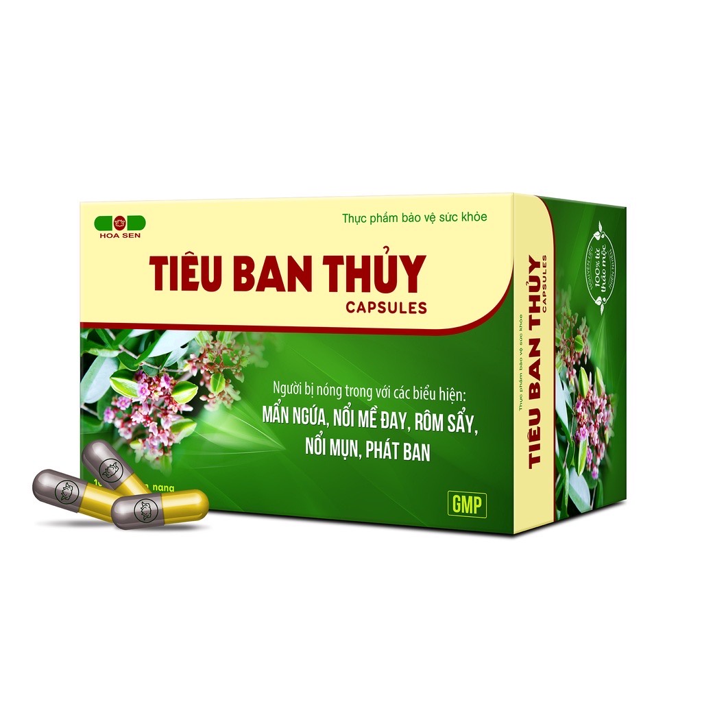 Tiêu Ban Thủy Capsules | Dị ứng, mẩn ngứa, sẩn mề đay có ngay Tiêu Ban Thủy (Hộp 10 vỉ x10 viên nang)