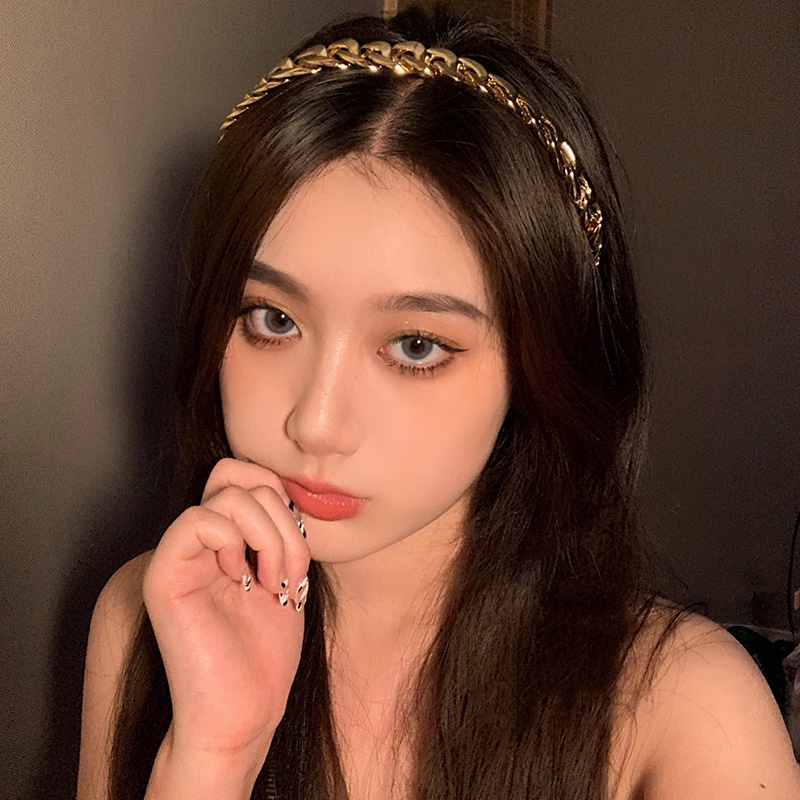 Băng Đô Dây Xích Họa Tiết Hình Học Phong Cách Retro Thời Trang