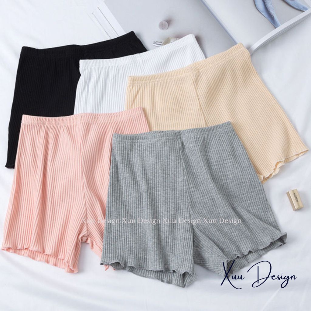 Quần mặc váy nữ vải cotton gân tăm co dãn 4 chiều XUU mềm mịn thoáng mát - QV10