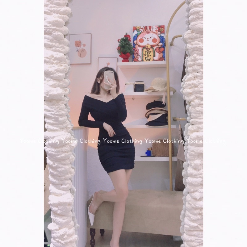 Váy body TRỄ VAI ĐẮP CHÉO chất cottonzip dày dặn co giãn đa chiều cho nữ Yoomeclothing ( Ảnh thật tại shop ) | BigBuy360 - bigbuy360.vn