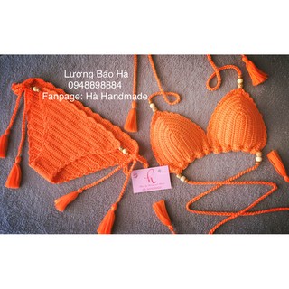 Freeship Bộ Bikini Len Móc Thời Trang 2018