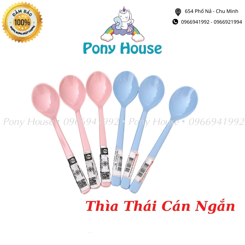 Thìa Thái Ăn Dặm Đại Cán Ngắn/ Thìa Nhựa Thái Có Tem An Toàn Cho Bé Ăn Dặm, Ăn Cháo, Cơm