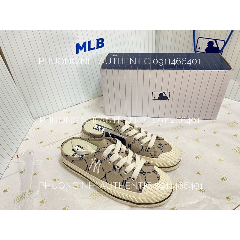 Giày MLB Mule Dia Monogram full box tag chính hãng