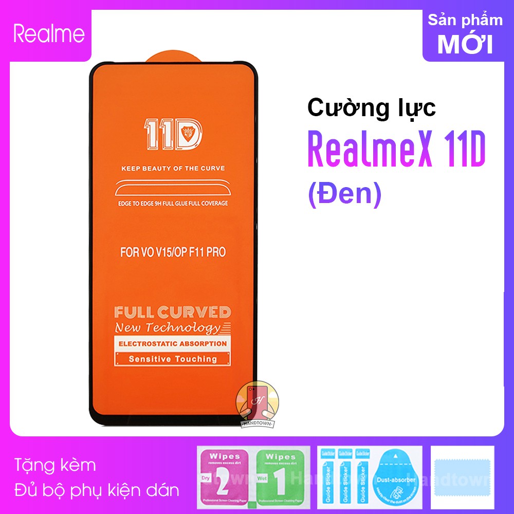 Kính Cường Lực 11D Realme X Full Màn Đen MIETUBL